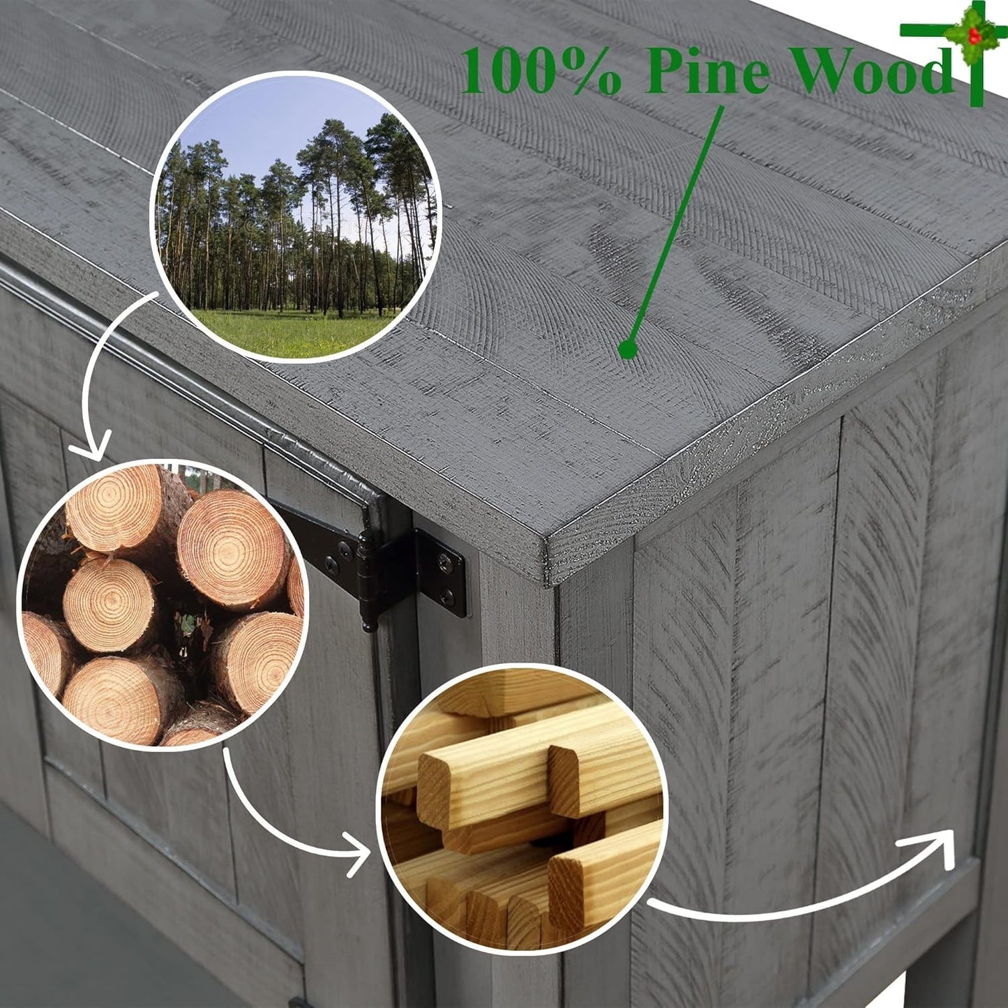 Solid Wood Farmhouse Console Table Sofa Table with Storage Drawers and Shelves for Storage Entry Hallway Foyer Sofa Side Table(48" Gray)