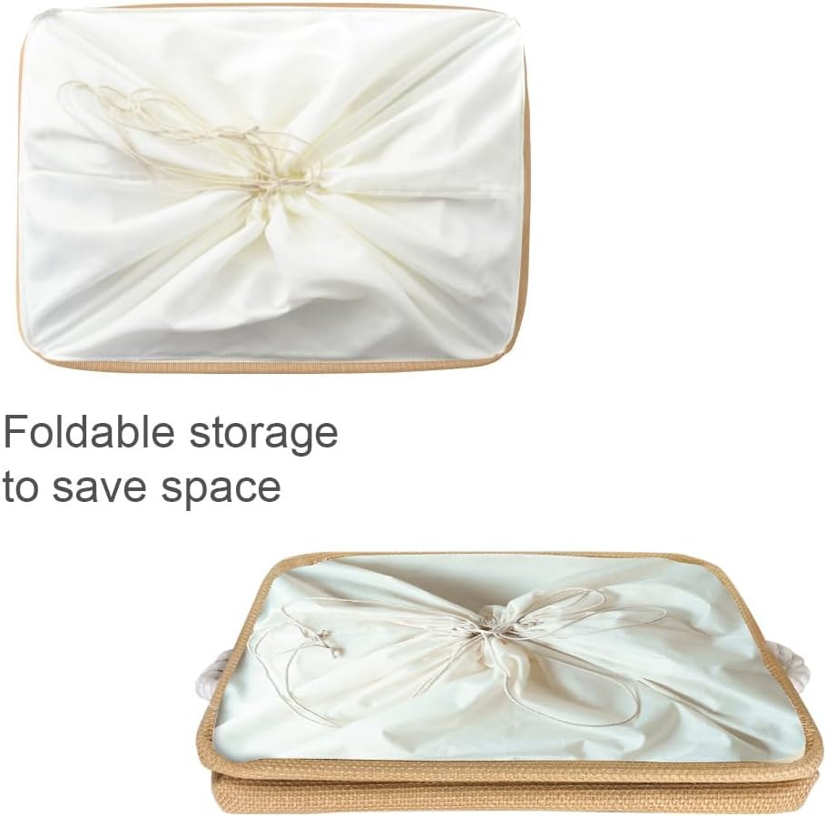 TheWarmHome Storage Bin for Shevles - Extra Jumbo 3Pack 20.5L×15.7W×13.8H inch Organization and Storage Basket for Organizing, Fabric Storage Cubes for Closet Shoe Linen Decorative (Beige)