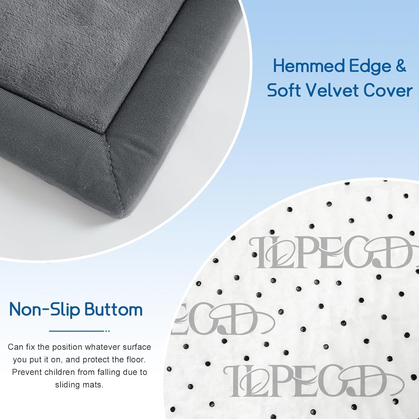 Baby Play Mat for Floor Tummy Time Mat Nursery Rug Muscle Mat Area Rug Playroom Rug Tatami Mat 6'7"x4'11" Memory Foam 1.3" Thick Crawling Mat for Babies,Toddlers, Infants, Kids,Floor Mat(Grey)