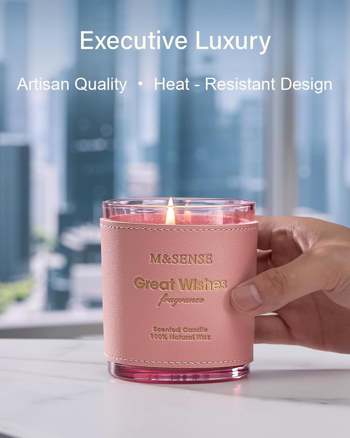 M&SENSE Floral Citrus Scented Candles, Vegan Soy Wax, Heavy Scented, No Toxin 10oz Long Lasting 42-Hour Burn Time Relaxing, Date Night, Aromatherapy Candles for Home