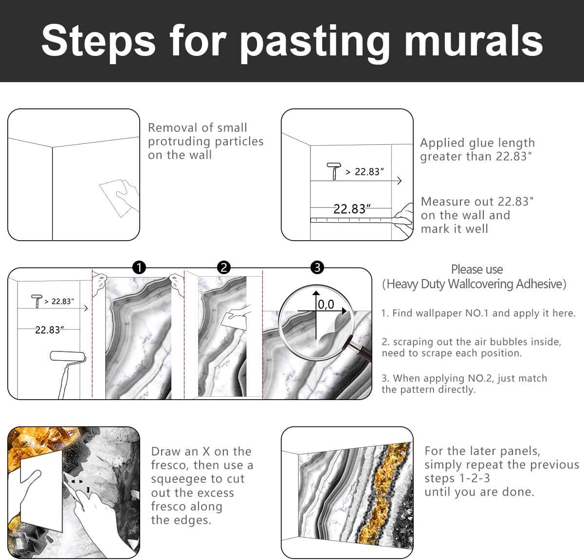 -Black and Gold Marbled Fabric Wallpaper Living Room Abstract Art Bedroom Bathroom Large Wall Mural- 137"x96"（ not Peel and Stick）