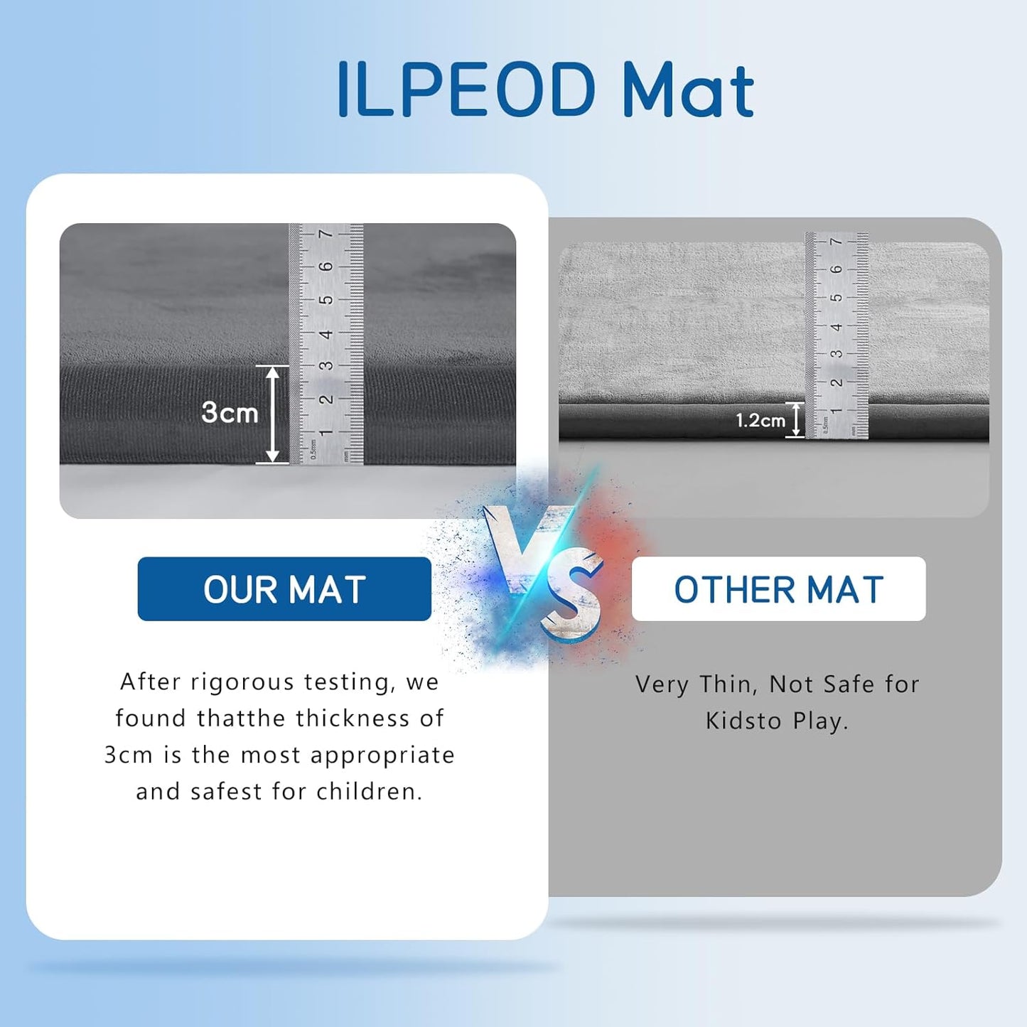 Baby Play Mat 1.2" Thick Memory Foam Nursery Rug Area Rug, 13’1” X 6’7” Yoga Mat Playmat Crawling Mat for Baby,Toddlers, Infants, Kids,Floor Mat Tatami Mat for Living Room with Non-Slip(Grey)