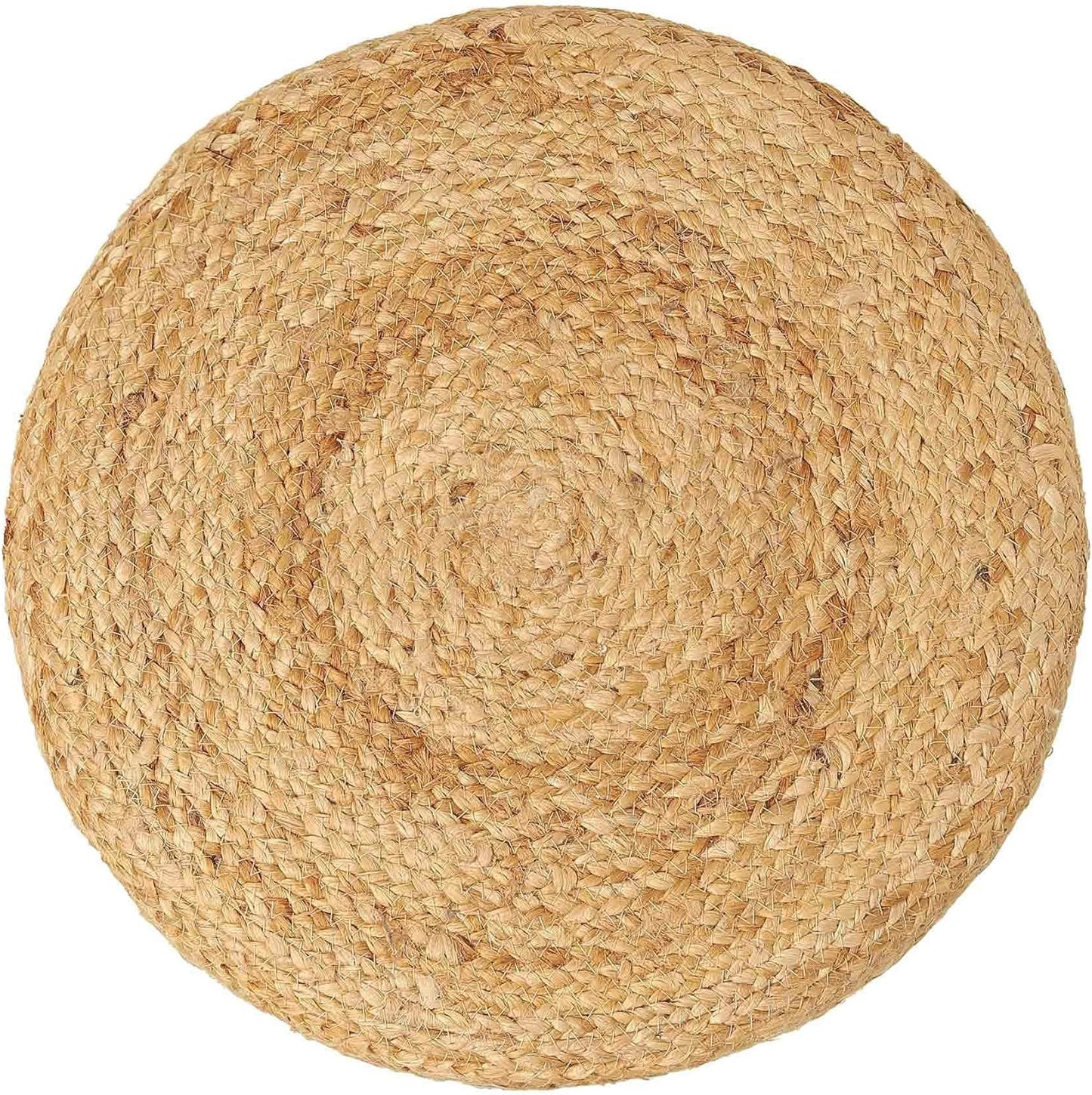 REDEARTH · Cylindrical Pouf Foot Stool Ottoman - Jute Braided Accent Sitting Footrest for The Living Room, Bedroom, Nursery, Patio, Lounge Set of 2 (14.5”x14.5”x16”; Natural Ivory)